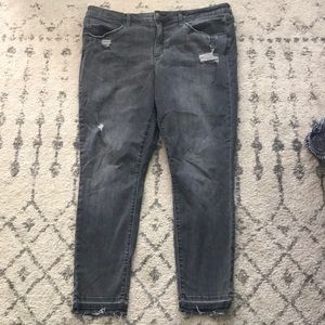 Distressed High-Rise Skinny Jeans